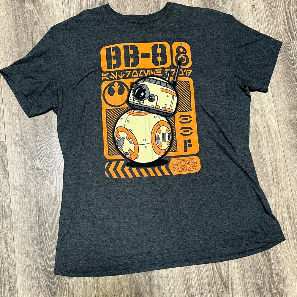 Star Wars Funko Pop Dark Gray Tee with BB-8 Graphic